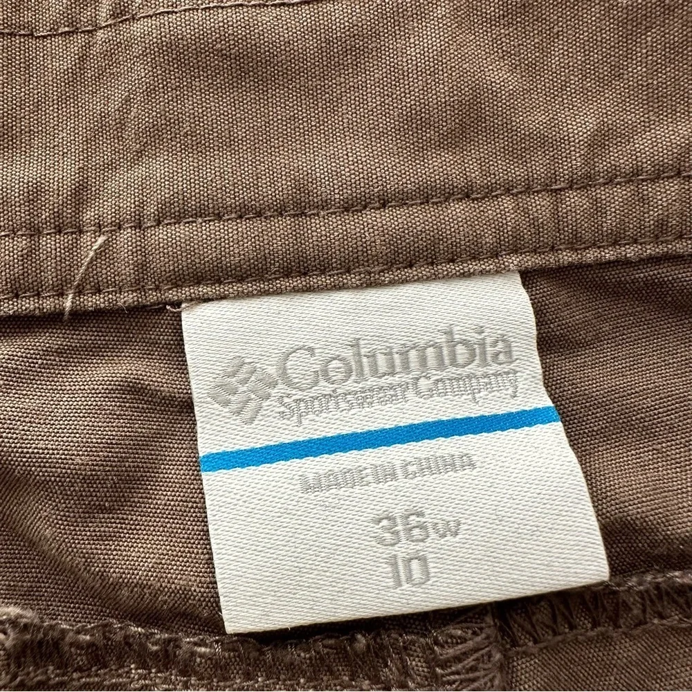 Columbia‎ Mens 36 waist Brown Cargo Shorts 10” Inseam Hiking Camping Active